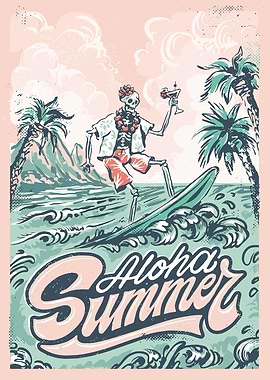 Aloha Summer Skeleton