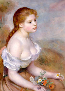 Young Girl with Daisies