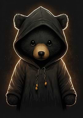 Black Bear with a Hoodie