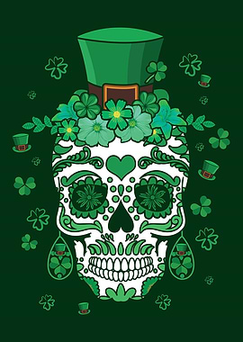 St Patricks Day Skull
