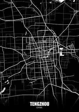 Tengzhou China Dark Map