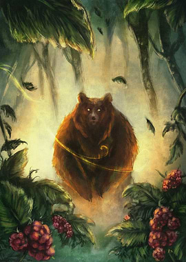 BEAR AND RASPBERRIES