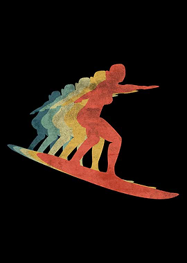 Surfing woman Wave Girl