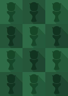 Toilet Icons Pop Art Green