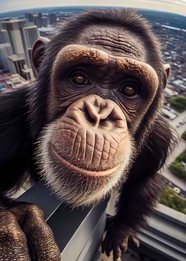 Monkey selfie on CN Tower