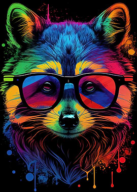 Colorful Raccoon Animals