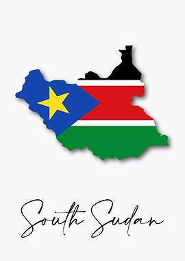 South Sudan Map Flag