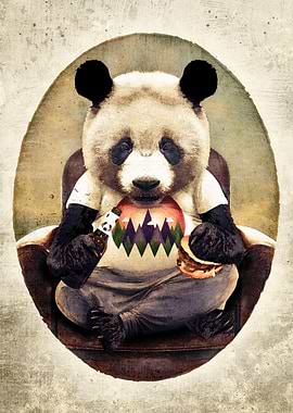 Portrait of panda burger