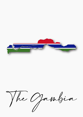 The Gambia Map Flag