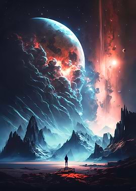 Stargazing Anime Landscape