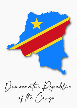 DR Congo Map Flag