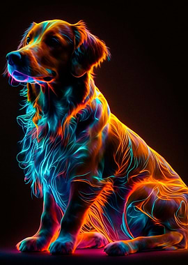 Dog Neon Painting