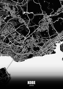 Kobe Japan Dark Map