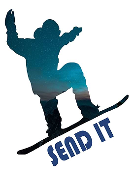 Send it blue snowboarder