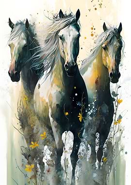 Group of Arabian stallions