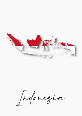 Indonesia Country Map Flag