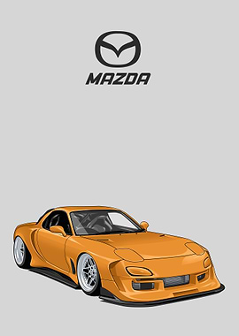 mazda rx7 yellow