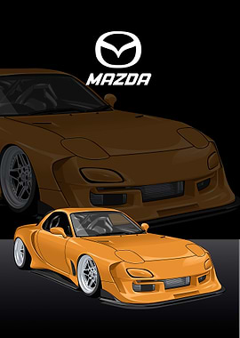 mazda rx7 yellow