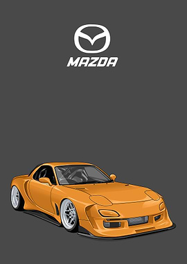 mazda rx7 yellow