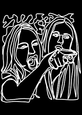 Woman Yelling White Doodle