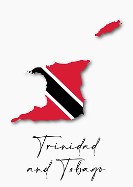 Trinidad Tobago Map Flag