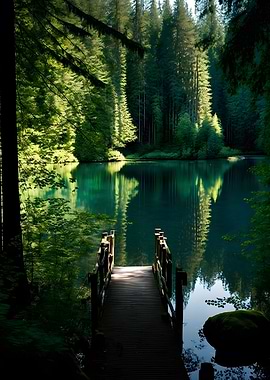 Lake Bridge Landscape