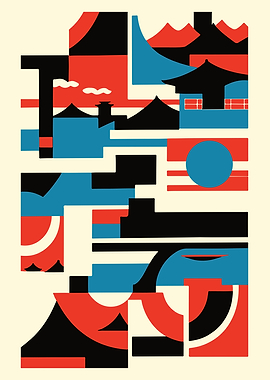 Geometric Japan Poster