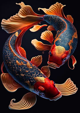 Colorful Koi Duo