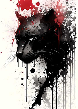 Ink Painting Of A Panther