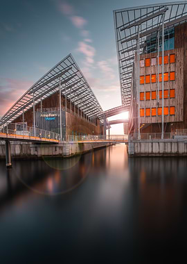 Modern Building and Sunset