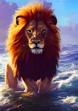 Lion in Sea