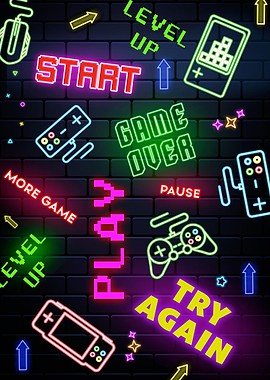 Gaming quotes neon sign