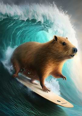 Capybara Surfng