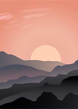 Sunset and Mountains
