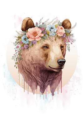 Brown Bear Watercolor Art