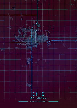 Enid Oklahoma USA City Map