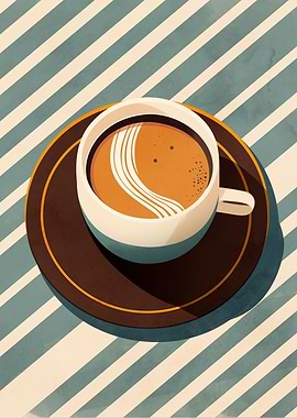 Retro Striped Coffee Brew