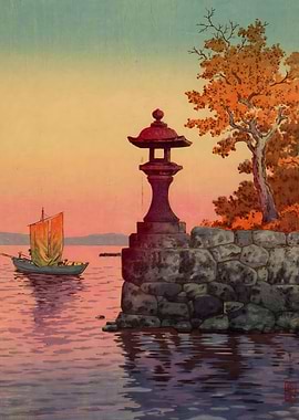 Ukiyo e Fishing Boat