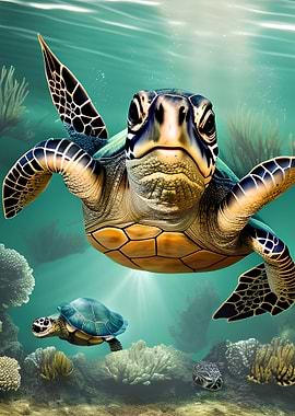 The Sea Turtle underwater