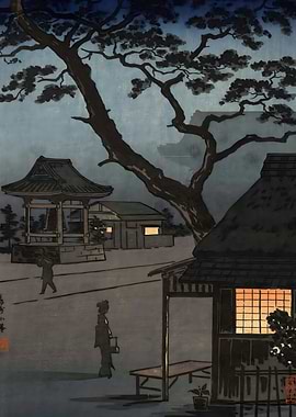 Ukiyo e Night Scene