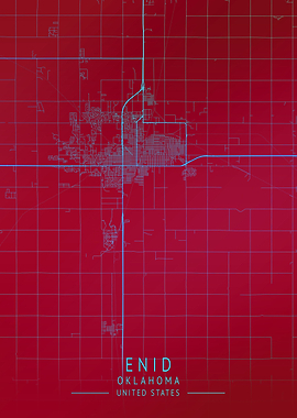 Enid Oklahoma USA City Map