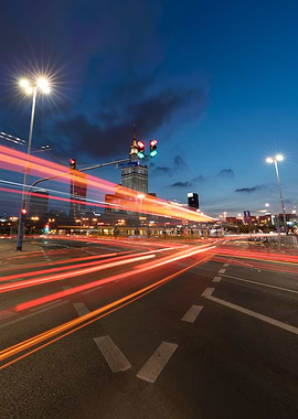 City Traffic Light Trails