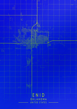 Enid Oklahoma USA City Map