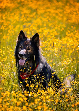 German Shepherd in meadow