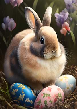 Fluffy easter bunny