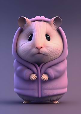 hamster 3D Purple hoodie