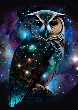 Fantasy Galaxy Owl