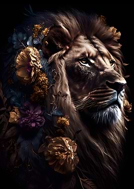 lion king flowers art