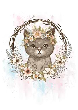 Watercolor Baby Cat Kitten