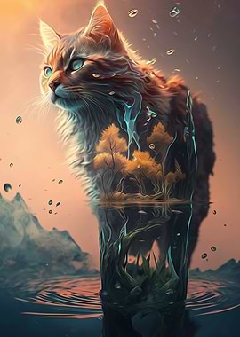 meo cat surreal nature